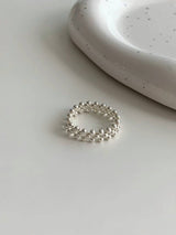 SILVER QUILTED RING