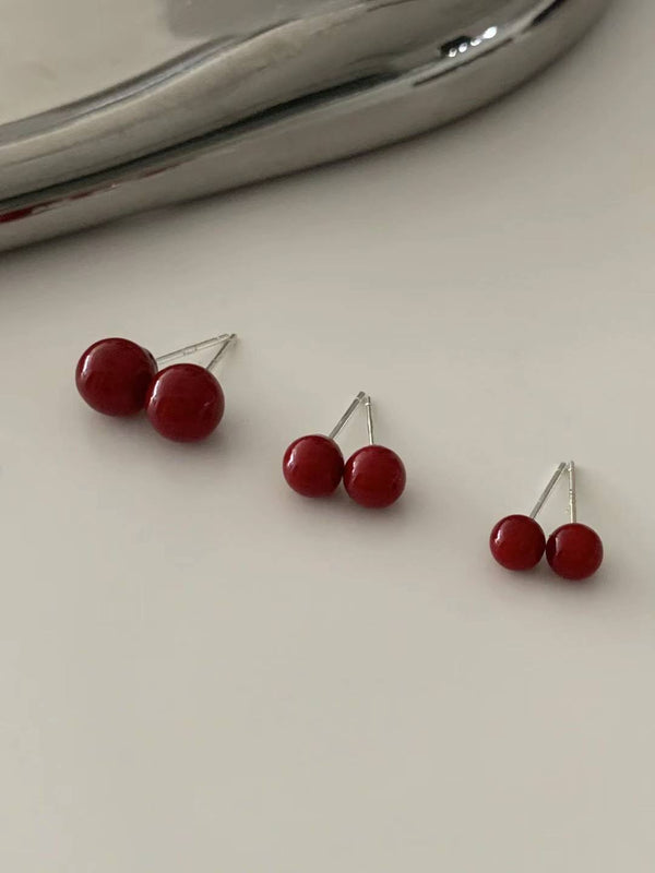 RED PEARL EARRINGS