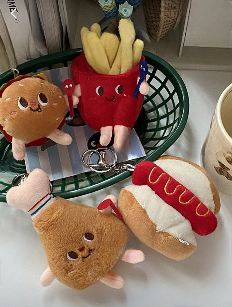 HAMBURGER SET KEY RING & BAG CHARM