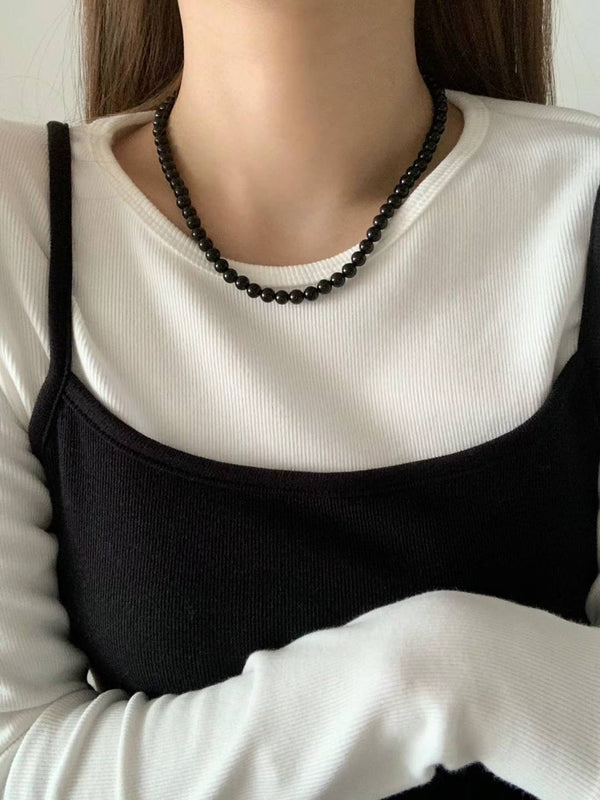 ONYX BLACK PEARL NECKLACE