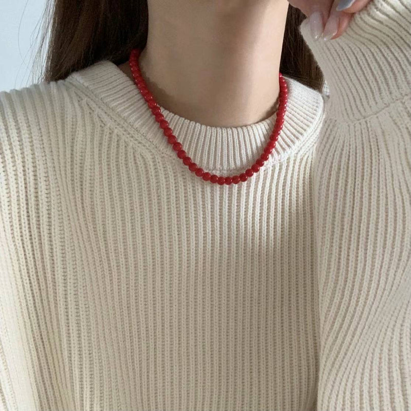 RED PEARL NECKLACE