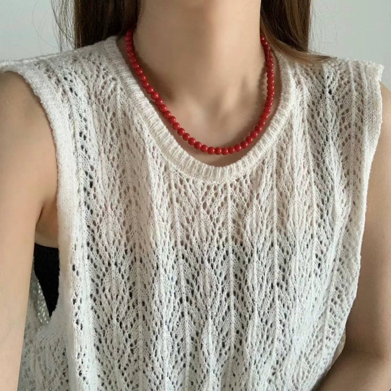 RED PEARL NECKLACE