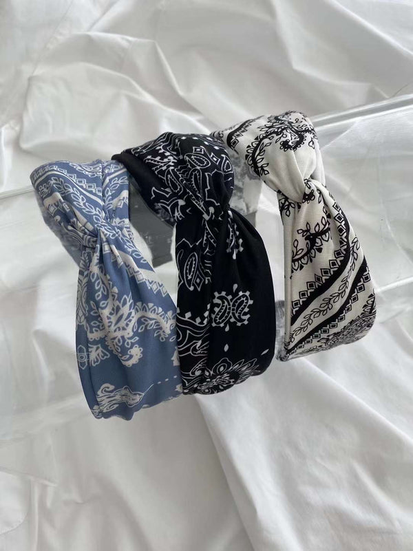 PAISLEY BANDANA HAIRBAND [White]