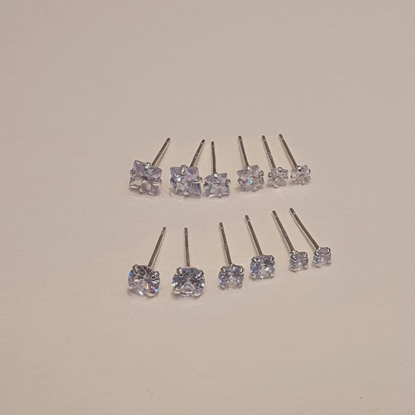 Daily Cubic Earrings 6pc Set