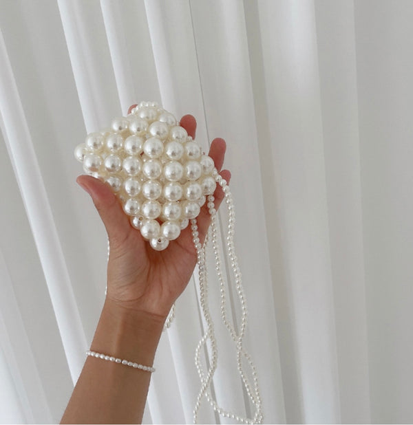 PEARL BEADS MICRO BAG [Black]