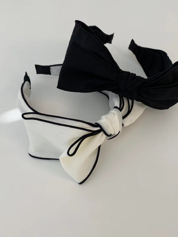 Hair Band with Big Ribbon [White]