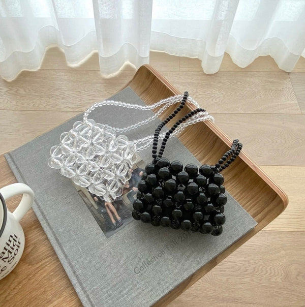 PEARL BEADS MICRO BAG [Black]